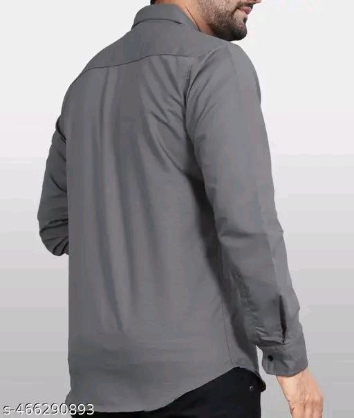 LMT Menβs dark grey  Regular Fit Cotton Blend Formal shirts