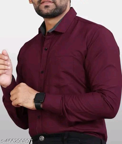 Men's Premium Maroon Slim Fit Formal Shirt – Full Sleeves | Office & Casual Wear