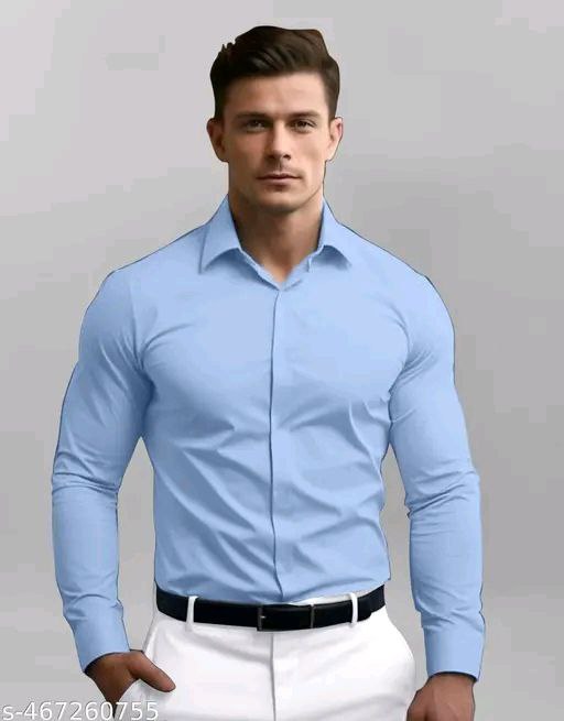 Men's Premium sky blue Slim Fit Formal Shirt – Full Sleeves | Office & Casual Wear (Copy)